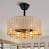 Bella Depot Canelle 18 in. Indoor Beige Rattan Wicker Caged Ceiling Fan with Light and Remote, 3-Speed Reversible Ceiling Fan WSFSD1803