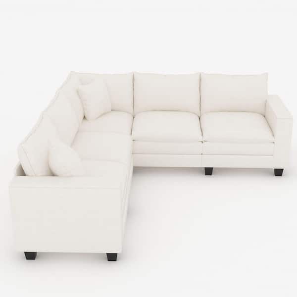 Noble House Ken 97 in. Chenille Upholstered Rectangle Sectional