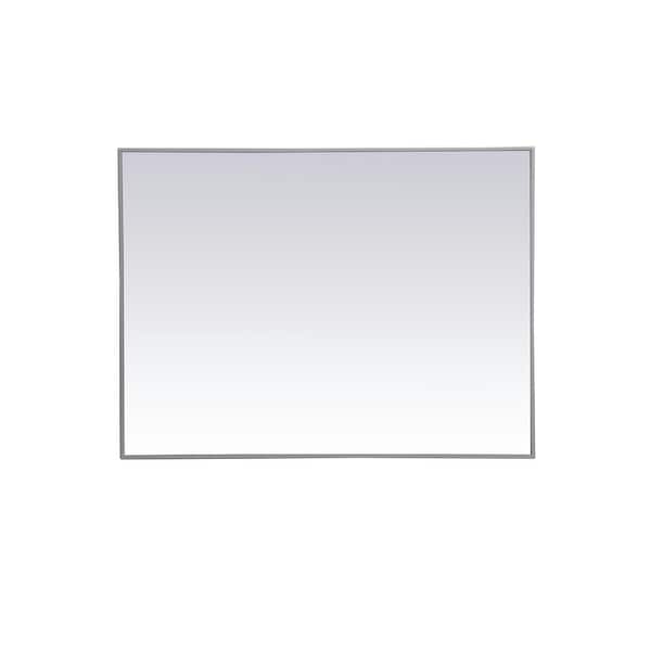 Unbranded Medium Rectangle Grey Modern Mirror (40 in. H x 30 in. W)