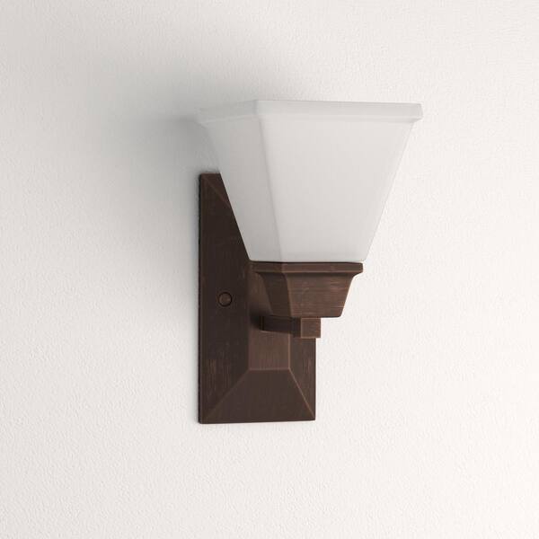 Progress Lighting North Park 1 Light Venetian Bronze Hallway Wall Sconce With Etched Glass P2733 74 The Home Depot Progress Lighting North Park 1 Light, Hallway Wall Light Fixtures
