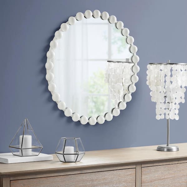 Sylvie French Provincial Round Wall Floor Mirror White – Barlow's