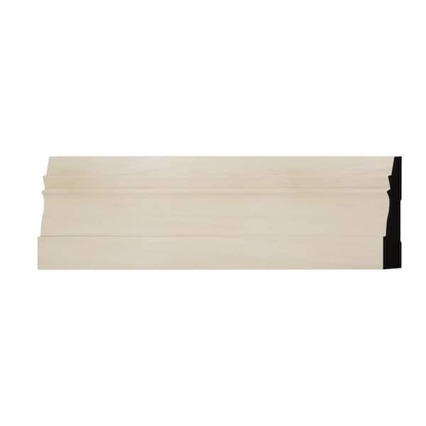 Ekena Millwork WM631 0.56 in. D x 3.25 in. W x 6 in. L Wood (Poplar) Baseboard Moulding Sample
