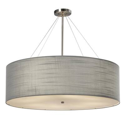 Cream Brushed Nickel Montana 1-Light Wall Sconce Square with Flat Rim Shade Justice Design Group Lighting FAB-8671-15-CREM-NCKL Textile 