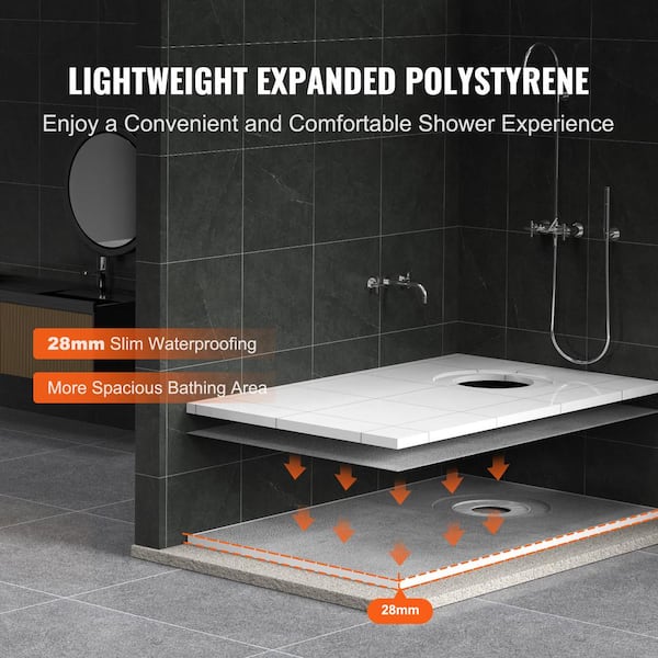 SKYSHALO Shower Curb Kit, 60x38 in. Shower Pan Kit with 6.3 SKYSHALO Shower Curb Kit, 60x38 in. Shower Pan Kit with 6.3