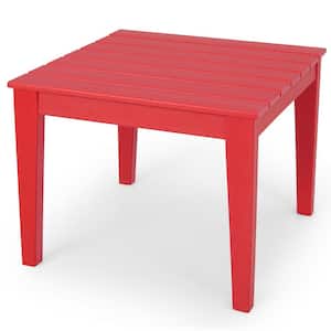 Kids Square Table Red Indoor Outdoor Heavy-Duty All-Weather Activity Play Table Playcard