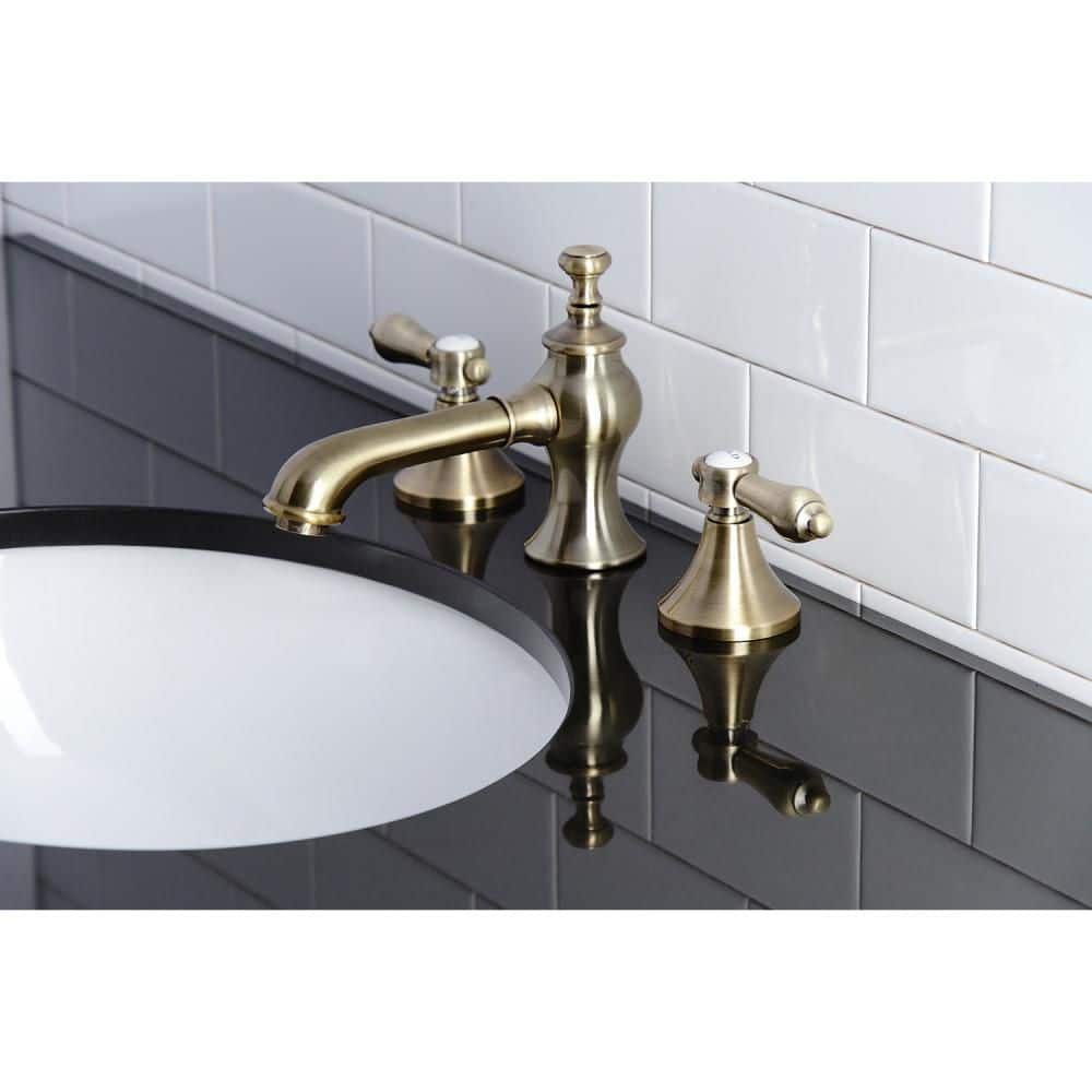 Vintage Brass 8" Widespread Elegant Bathroom Faucet