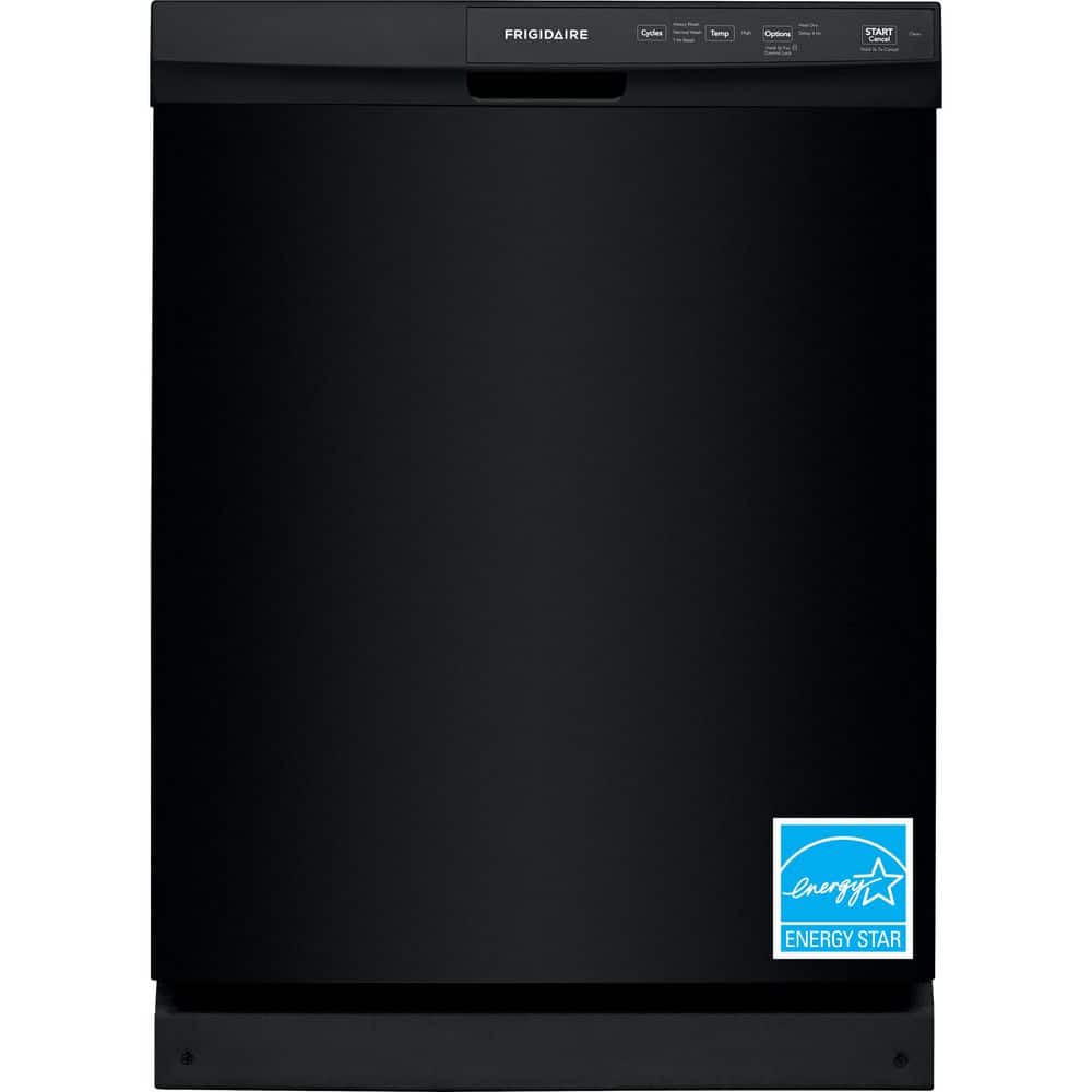 24 In. in. Front Control Built-In Tall Tub Dishwasher in Black with 3-Cycles, 55 dBA