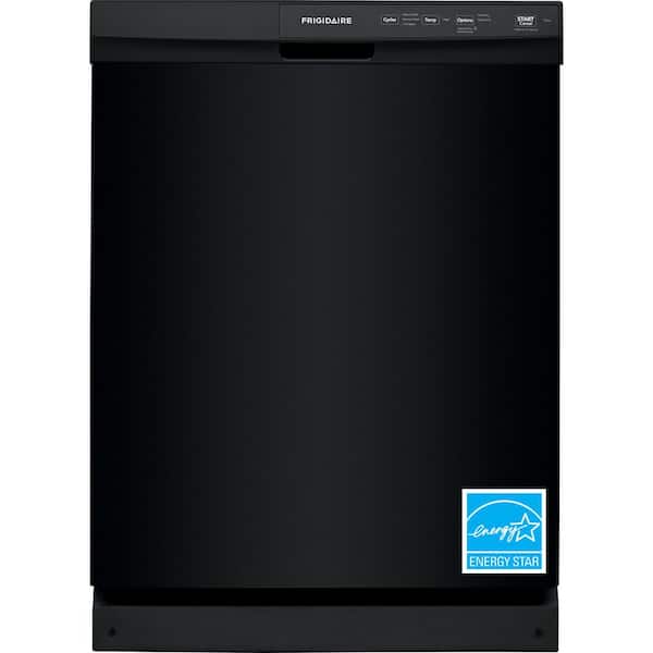Frigidaire 24 In. in. Front Control Built-In Tall Tub Dishwasher in Black with 3-Cycles, 55 dBA