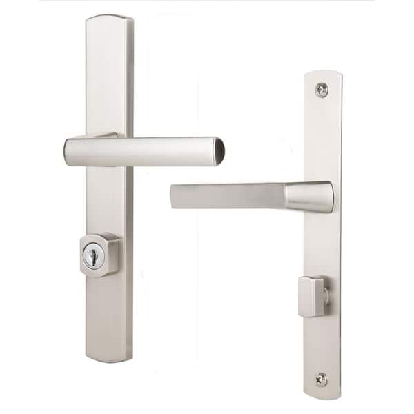 Ventana Mortise Keyed Lever Mount Latch with Deadbolt for Storm Doors, Contemporary, Satin Nickel