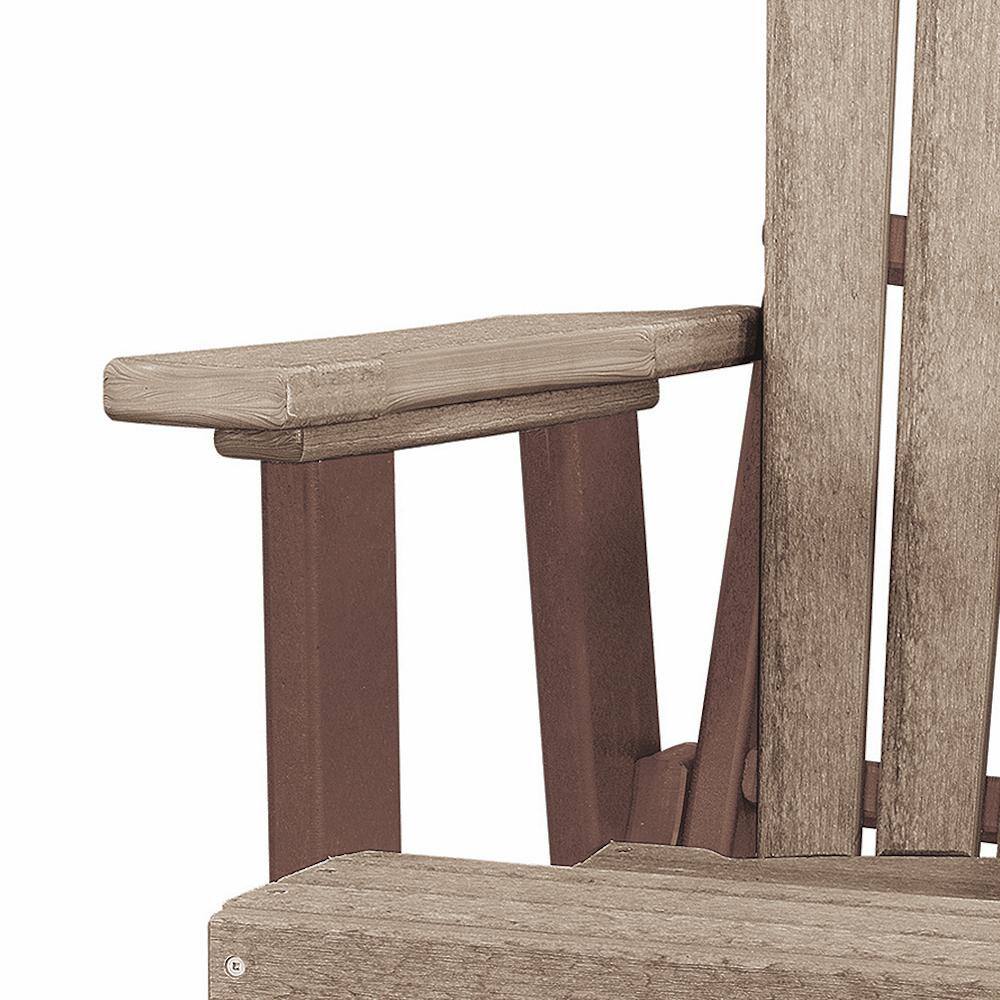 Amish-Made Weatherwood & Tudor Brown Fan Back Outdoor Glider