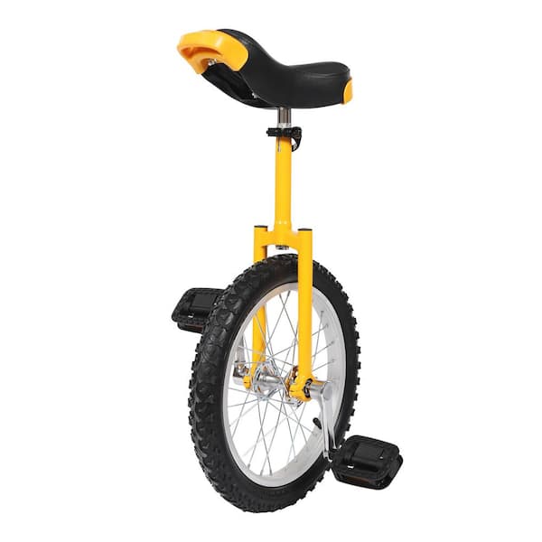 16 in. Cycling Unicycle with Steel Rim Unisex-Adult (Yellow and Black)