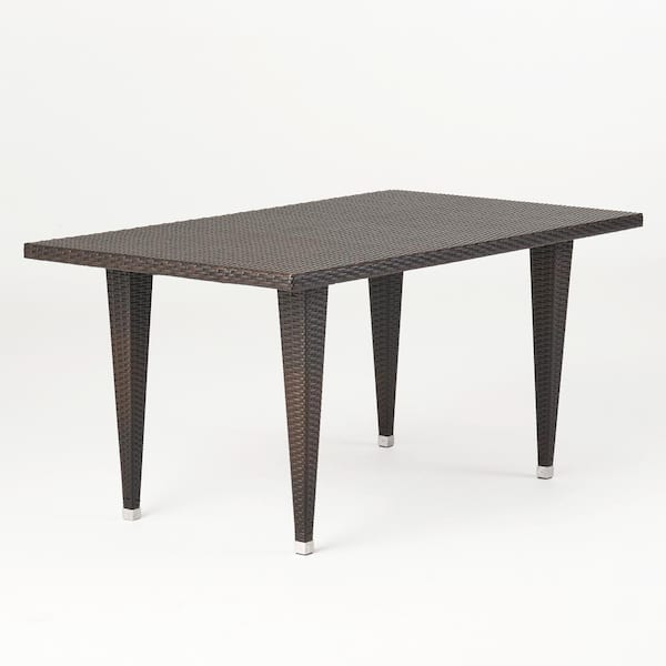Tenleaf Brown Multi Wicker 29.1 in. H Outdoor Dining Table