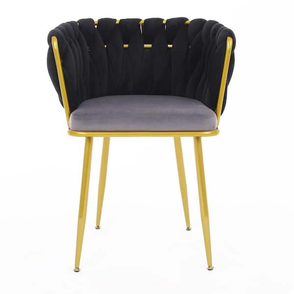 Black and best sale gold vanity chair