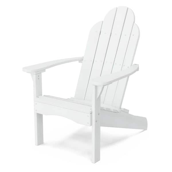 Classic White Plastic Outdoor Adirondack Chair