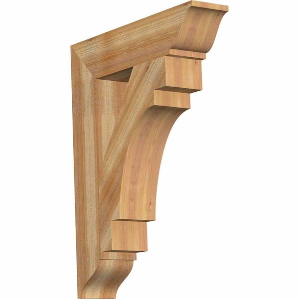 Ekena Millwork 6 in. x 36 in. x 28 in. Western Red Cedar Merced Traditional Rough Sawn Bracket