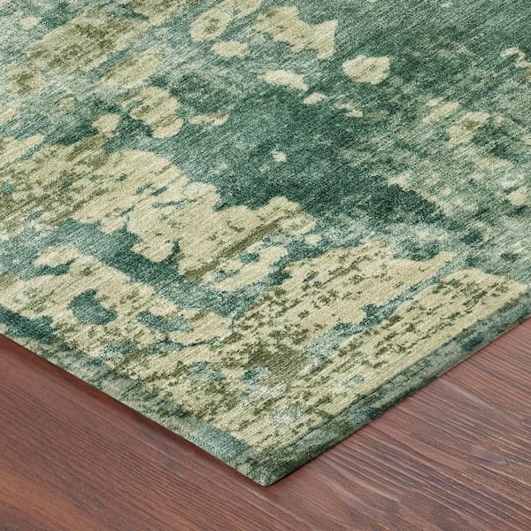 Chantille Machine Washable Indoor/Outdoor Abstract ACN2750 Green 5 ft. x 7 ft. 6 in. Area Rug