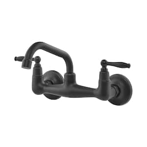 Loire 2-Handle Wall-Mounted Faucet with Easy to Clean Plating in Matte Black