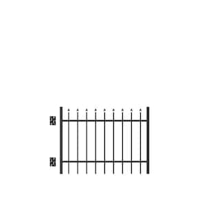 Cascade Standard-Duty 4 ft. x 3 ft. Black Aluminum Straight Pre-Assembled Fence Gate