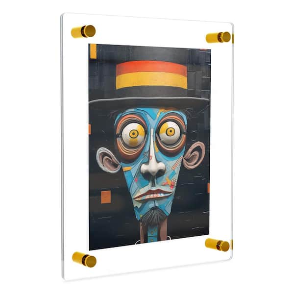 Fab Glass and Mirror 15 in. x 21 in. Rectangular Double Acrylic Picture Frame with Gold Wall Mounted Magnet Best for 11 in. x 17 in. Art Size