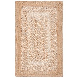 Natural Fiber Beige/Ivory Doormat 3 ft. x 4 ft. Woven Border Area Rug