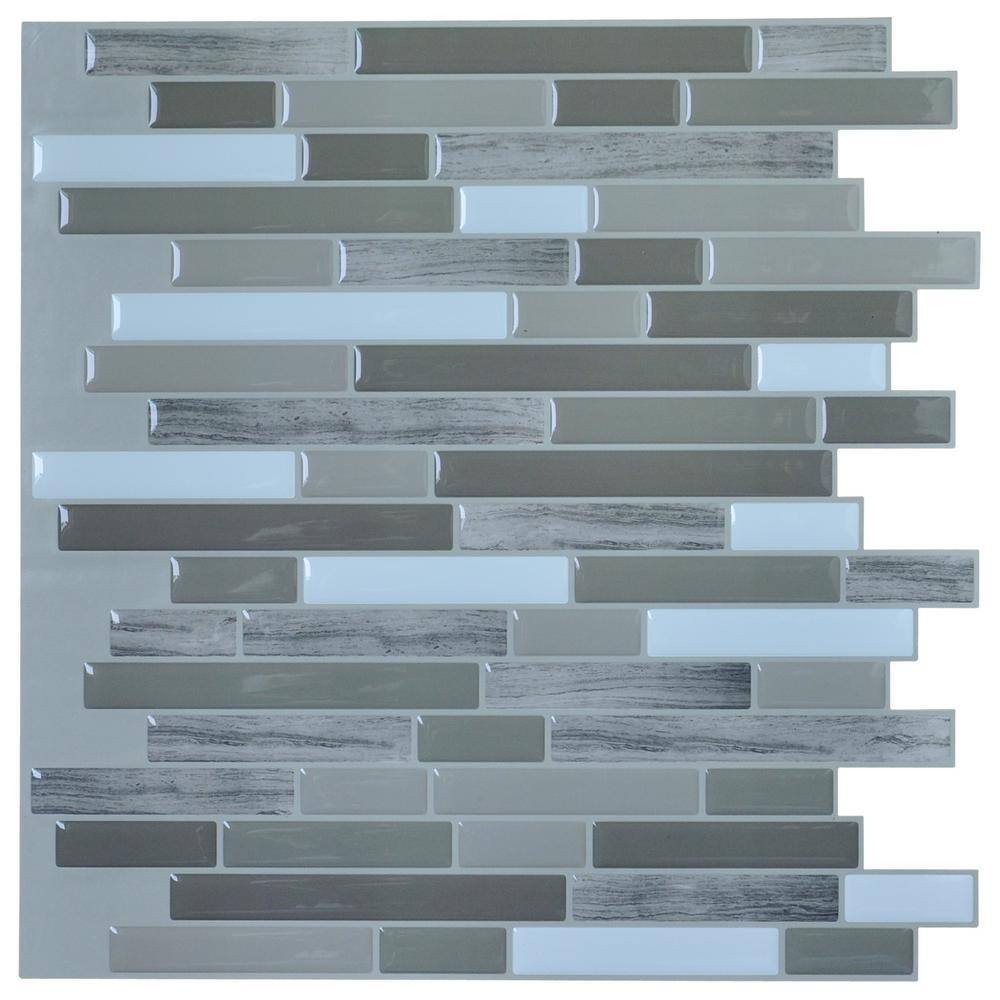 Art3d 12 in. x 12 in. Peel and Stick Vinyl Backsplash Tile in Long