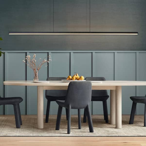 Neculina in. 16W Integrated LED Black Linear Pendant Light Adjustable 81010000010548 - The Home Depot