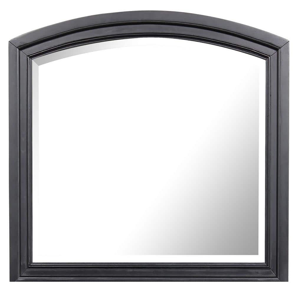 Meade 36 in. x 42 in. Modern Arch Framed Black Dresser Mirror