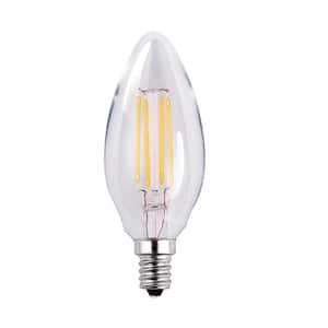 60-Watt Equivalent 5-Watt B11 Dimmable LED Clear Filament Antique Vintage Chandelier Light Bulb Warm White