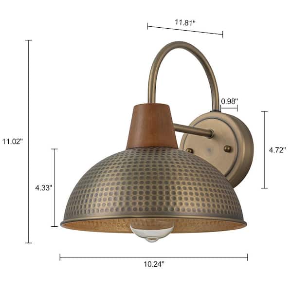 LLHZSY Acerbis 10.24 in. Antique Brass Farmhouse Gooseneck Outdoor