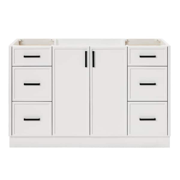 ARIEL Kelly 54 in. W x 21.5 in. D x 34.5 in. H Bath Vanity Cabinet without Top in White