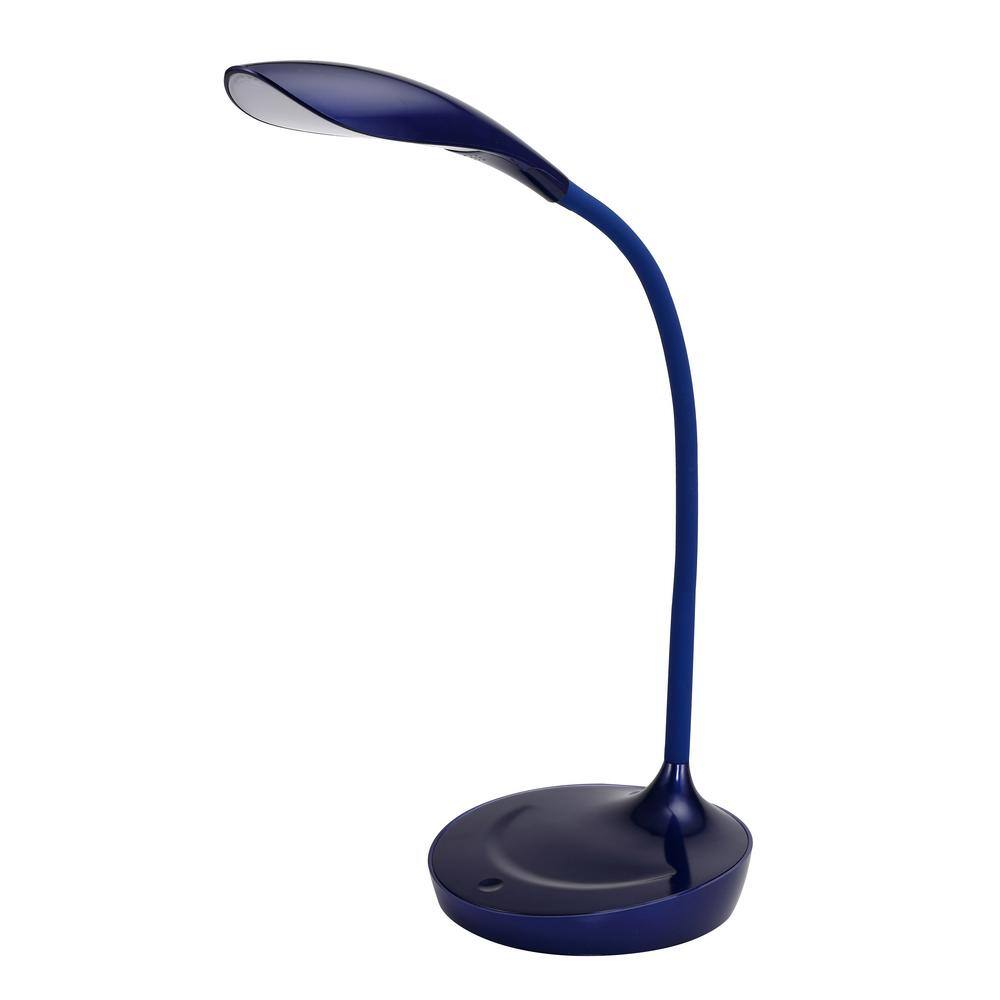 Blue Gooseneck Led Desk Lamp, Led Table Lamp With Usb Port