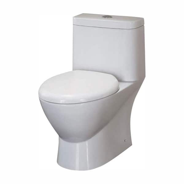 Fresca Serena 1-piece 0.8 / 1.6 GPF Dual Flush Elongated Toilet in White