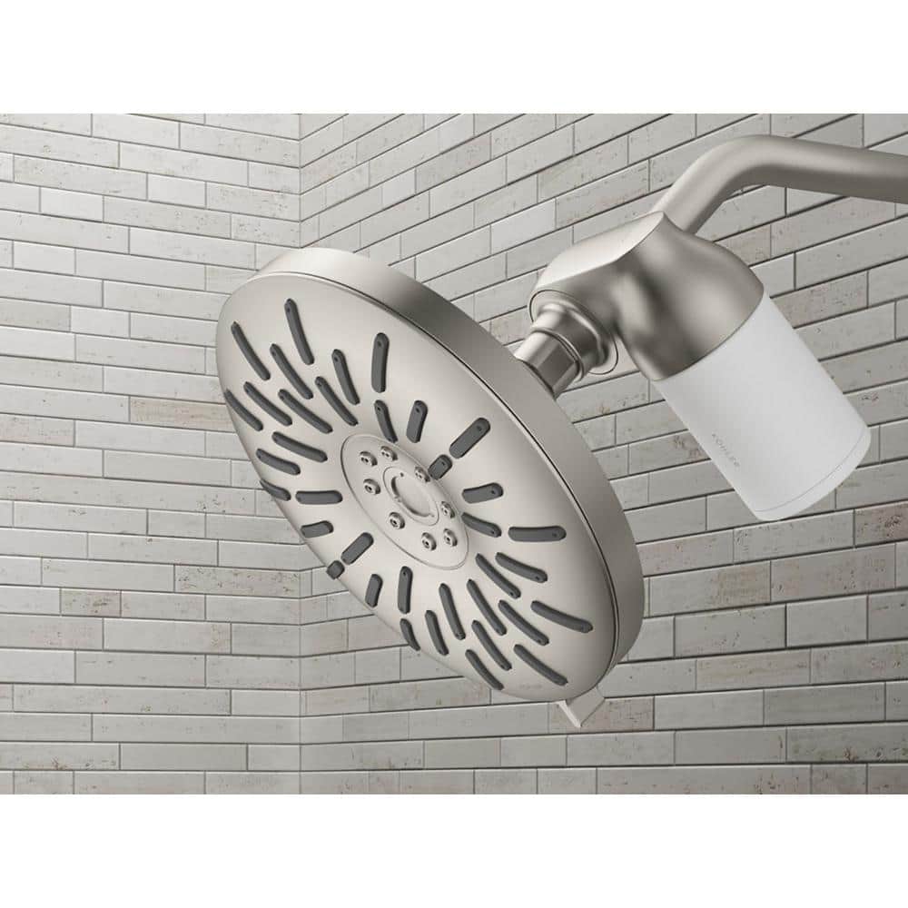 Vibrant Brushed Nickel Wall Mounted Shower Filter Attachment