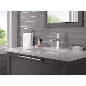 Velum Single Handle Single Hole Bathroom Faucet with Deckplate Included and Drain Kit Included in Chrome