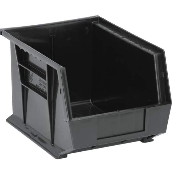 QUANTUM STORAGE SYSTEMS Ultra Series Stack and Hang 6 Gal. Storage Bin in Black (6-Pack)