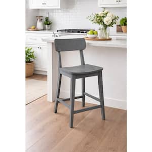 Torino 39 in. H Wood Counter Stool-Charcoal Grey