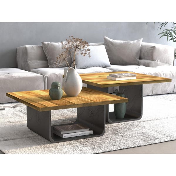 Interbuild 2.3 ft. L x 28 in. D, Acacia Butcher Block Table Top Countertop in Light Oak with Square Edge (Pack of 3)