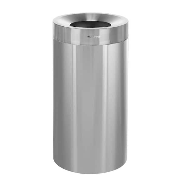 27 Gal. Heavy-Gauge Stainless Steel Round Open Top Vented Commercial Garbage Trash Can