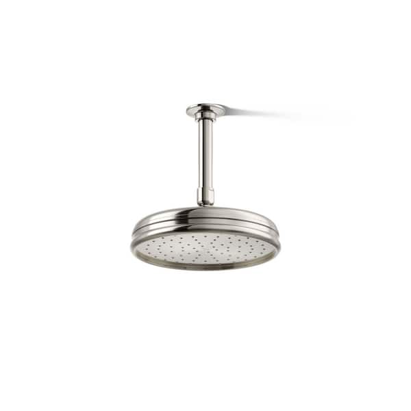 KOHLER 1-Spray Patterns 8 in. 2.5 GPM Ceiling Mount Rain Fixed Shower Head in Vibrant Polished Nickel