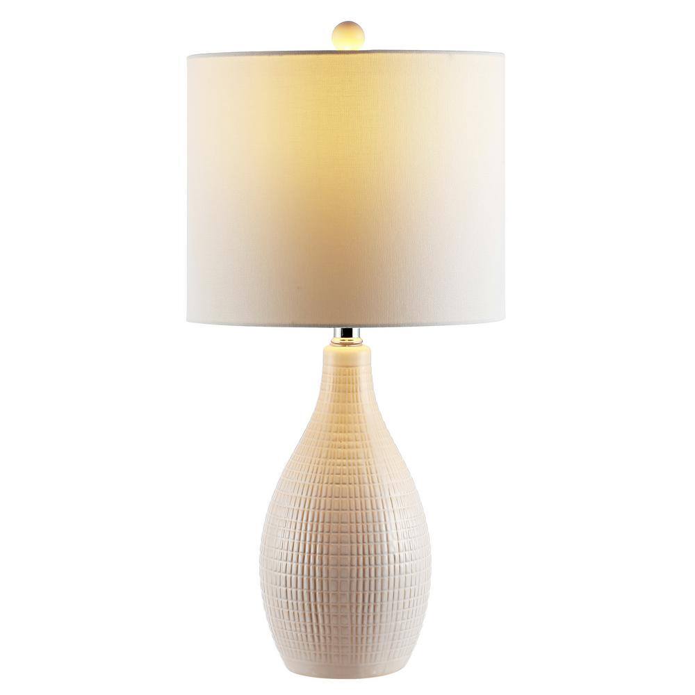Gremla 25-inch Cream Ceramic Table Lamp with LED Bulb