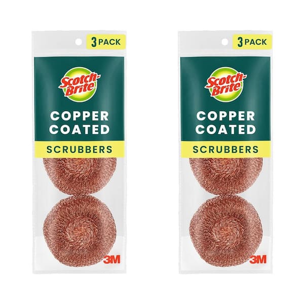 Scotch-Brite 2.8 in. Copper Coated Scouring Pad (6-Pack)