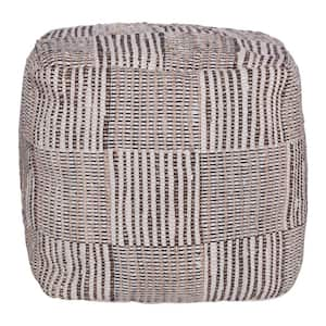 Amelia Brown Cotton Square Cube Small (Under 22 in.) Ottoman