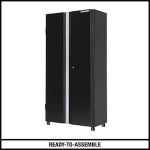 Ready-to-Assemble 24-Gauge Steel Freestanding Garage Cabinet in Black (36.6 in. W x 72 in. H x 18.3 in. D)