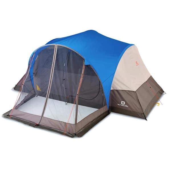 OUTBOUND 8-Person 3 Season Easy Up Camping Dome Tent with Rainfly and Porch, Blue