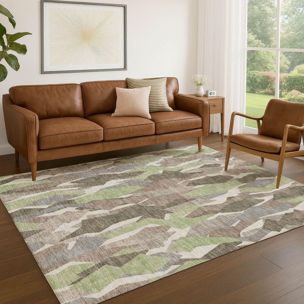 Chantille Machine Washable Indoor/Outdoor Abstract ACN2329 Mocha 9 ft. x 12 ft. Area Rug price history on PriceWatchPro