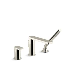 Composed Single-Handle Wall Mount Roman Tub Faucet in Vibrant Polished Nickel