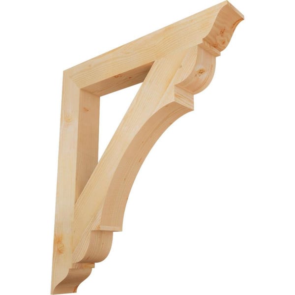 Ekena Millwork 6 in. x 48 in. x 42 in. Douglas Fir Olympic Traditional Rough Sawn Bracket