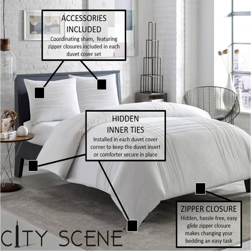 King French Blue Cotton Branches Duvet Cover Set