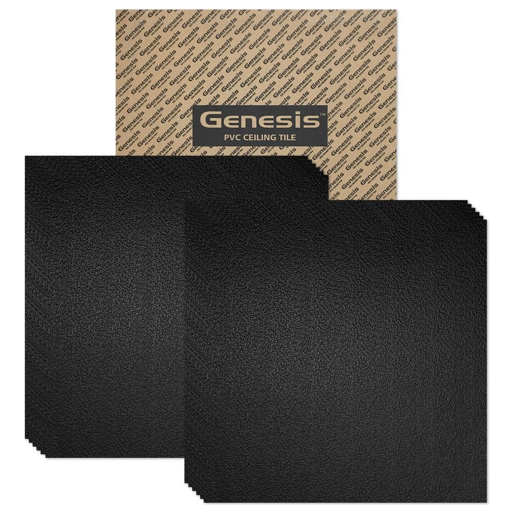 Black 23.75'' x 23.75'' Waterproof Vinyl Ceiling Tile