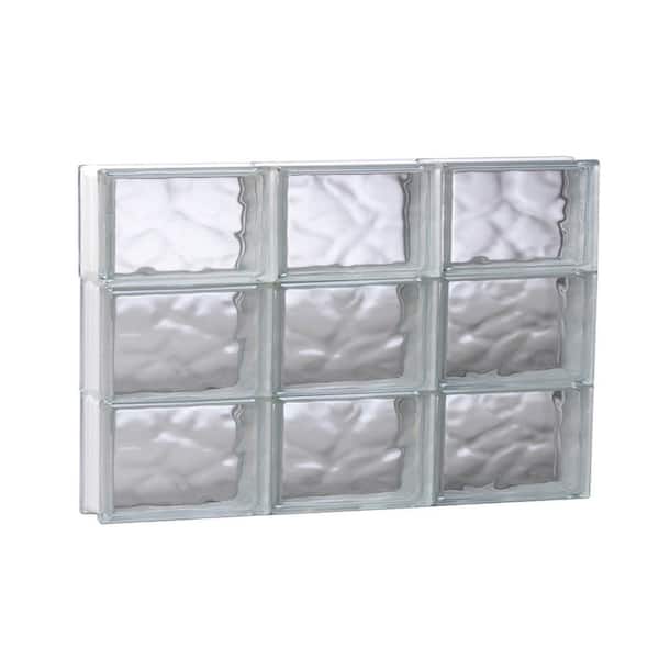 Clearly Secure 23.25 in. x 17.25 in. x 3.125 in. Frameless Wave Pattern Non-Vented Glass Block Window